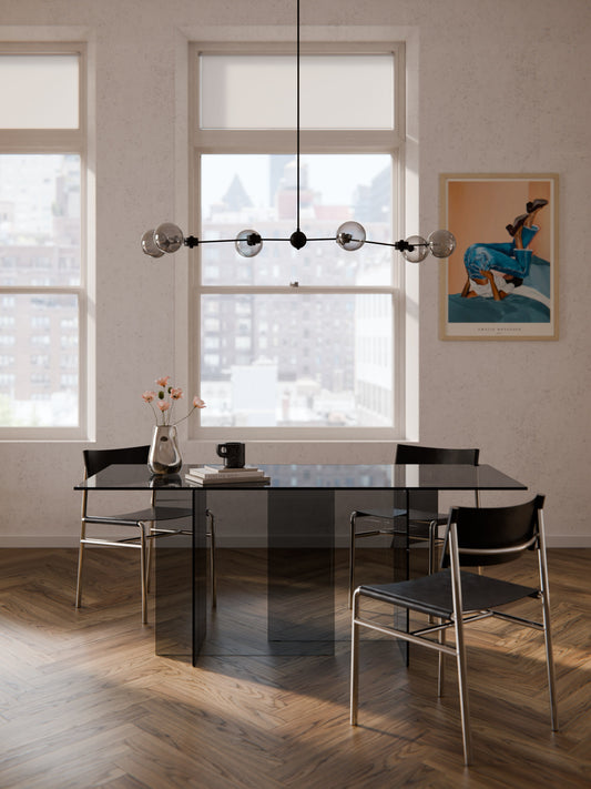 Anouska Glass Dining Table, 180 x 90 cm