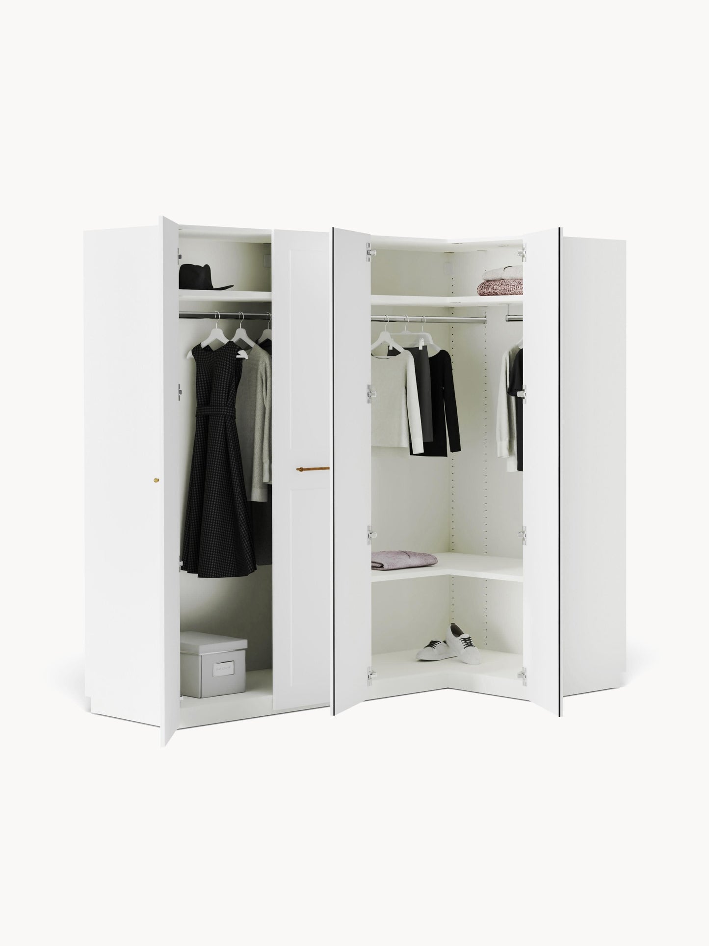 Charlissa Modular Corner Wardrobe, 215 cm Wide, in Various Sizes