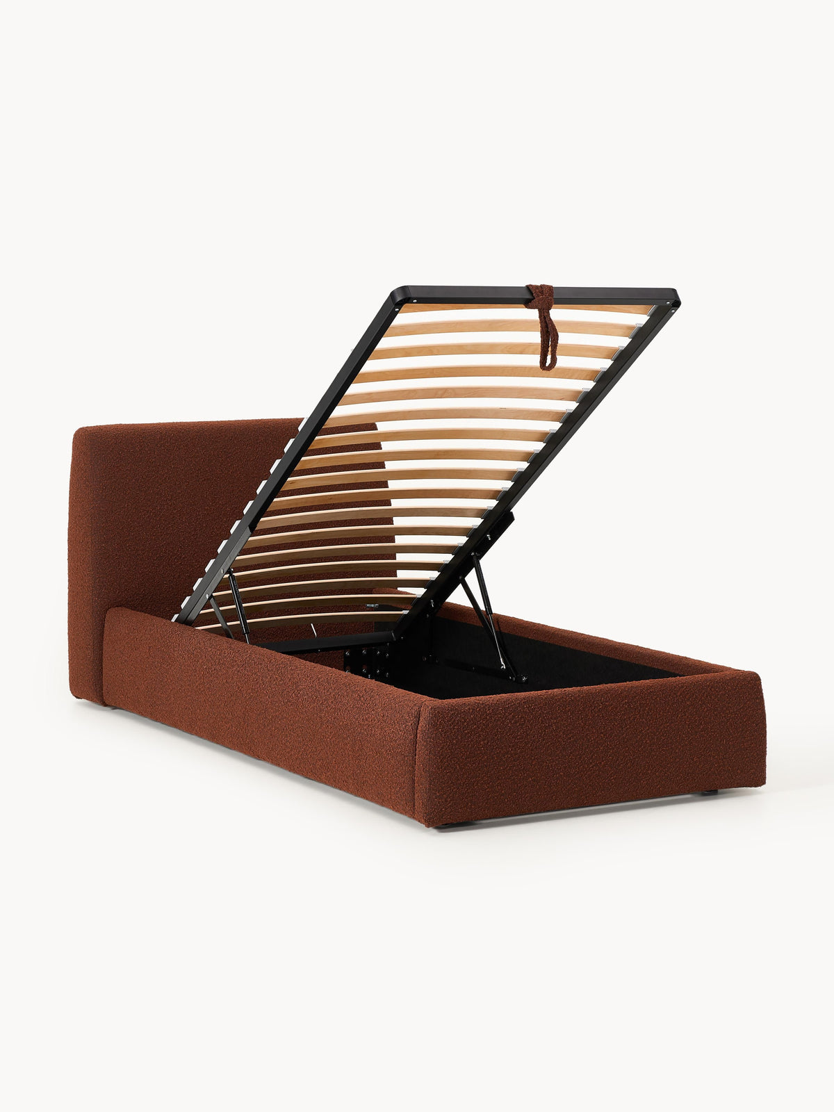 Clonvera Bouclé Single Bed with Storage