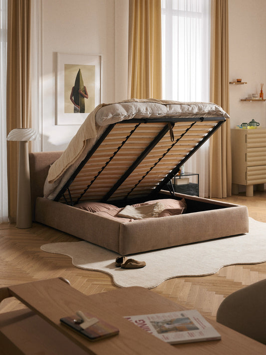 Clonvera Upholstered Bed with Storage
