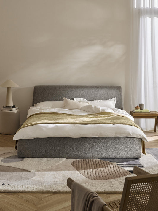 Clonvera Upholstered Bouclé Bed