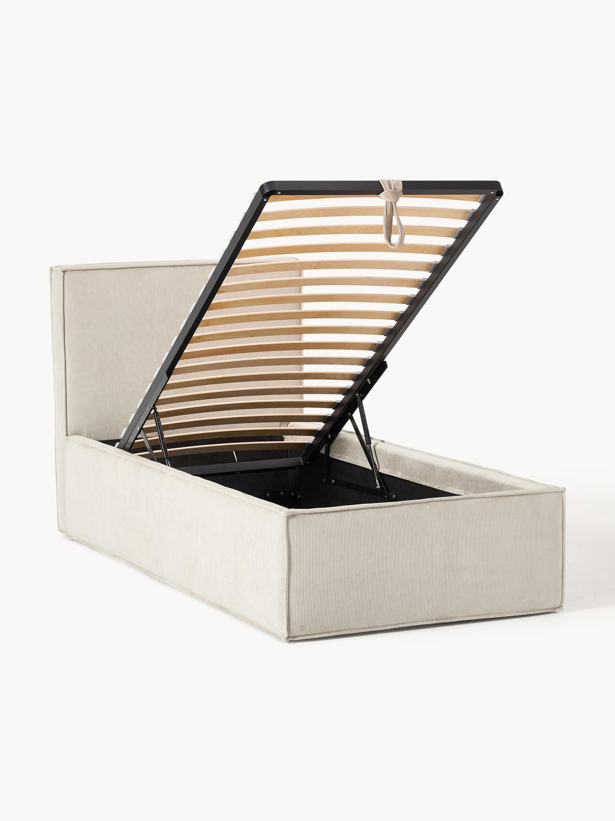 Dravena Corduroy Single Bed with Storage
