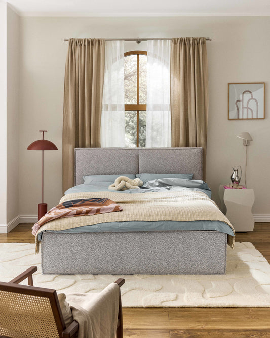 Dravena Upholstered Bouclé Bed