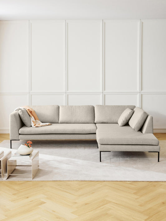 Emmaline Corner Sofa with Metal Legs