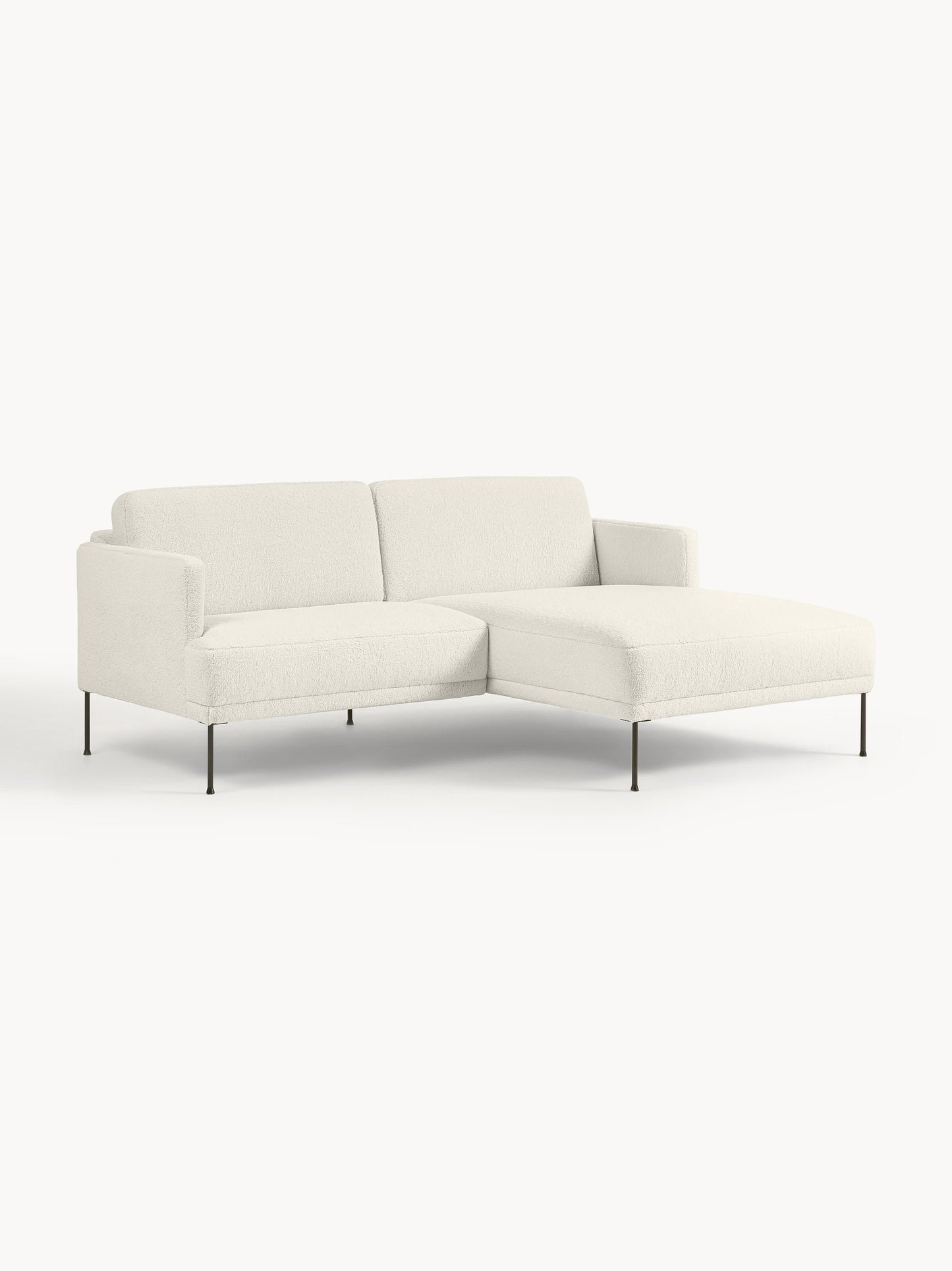 Fluenzo Small Corner Sofa in Teddy Fabric