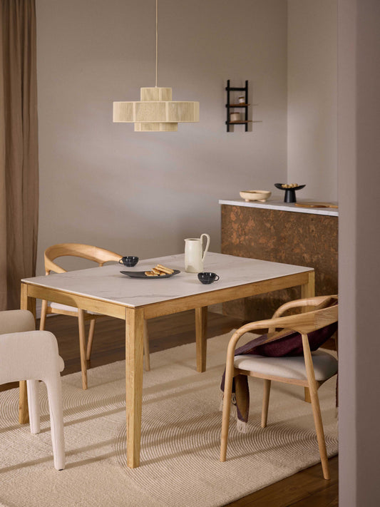 Jackendo Dining Table with Marble-Look Tabletop, in Various Sizes
