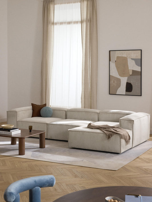 Lenmoor Modular Corduroy Corner Sofa (4-Seater)
