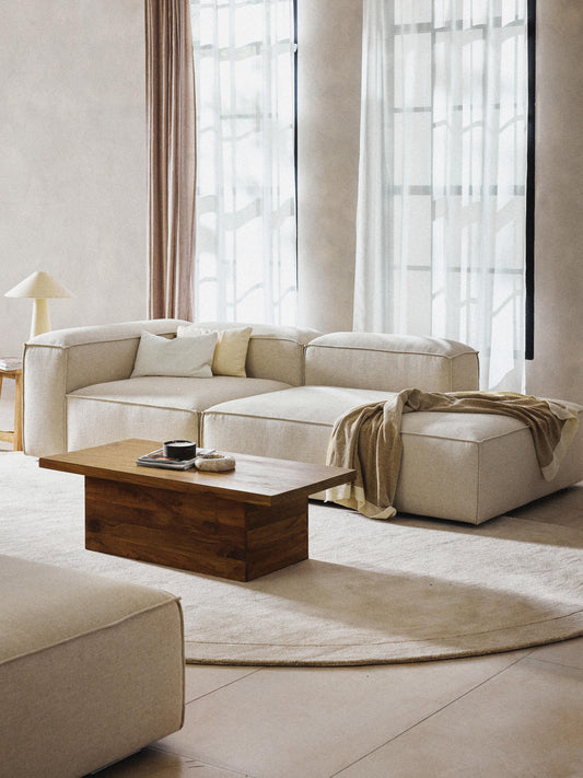 Lenmoor Modular Linen Blend Ottoman