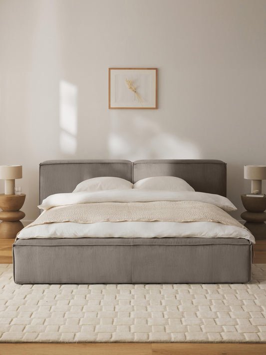 Lenmoor Upholstered Corduroy Bed with Storage