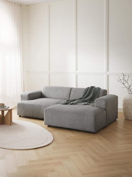 Melvara Corduroy Corner Sofa (3-Seater)