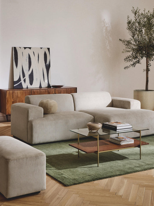 Melvara Corduroy Corner Sofa (3-Seater)