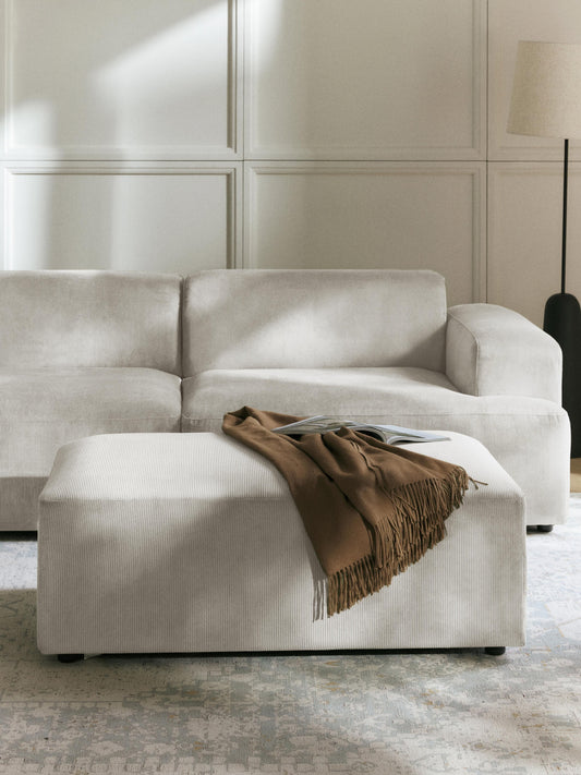 Melvara XL Corduroy Ottoman, W 116 x D 72 cm