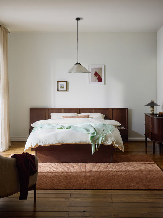 Nanvelo Wooden Bed with Headboard and Bedside Tables