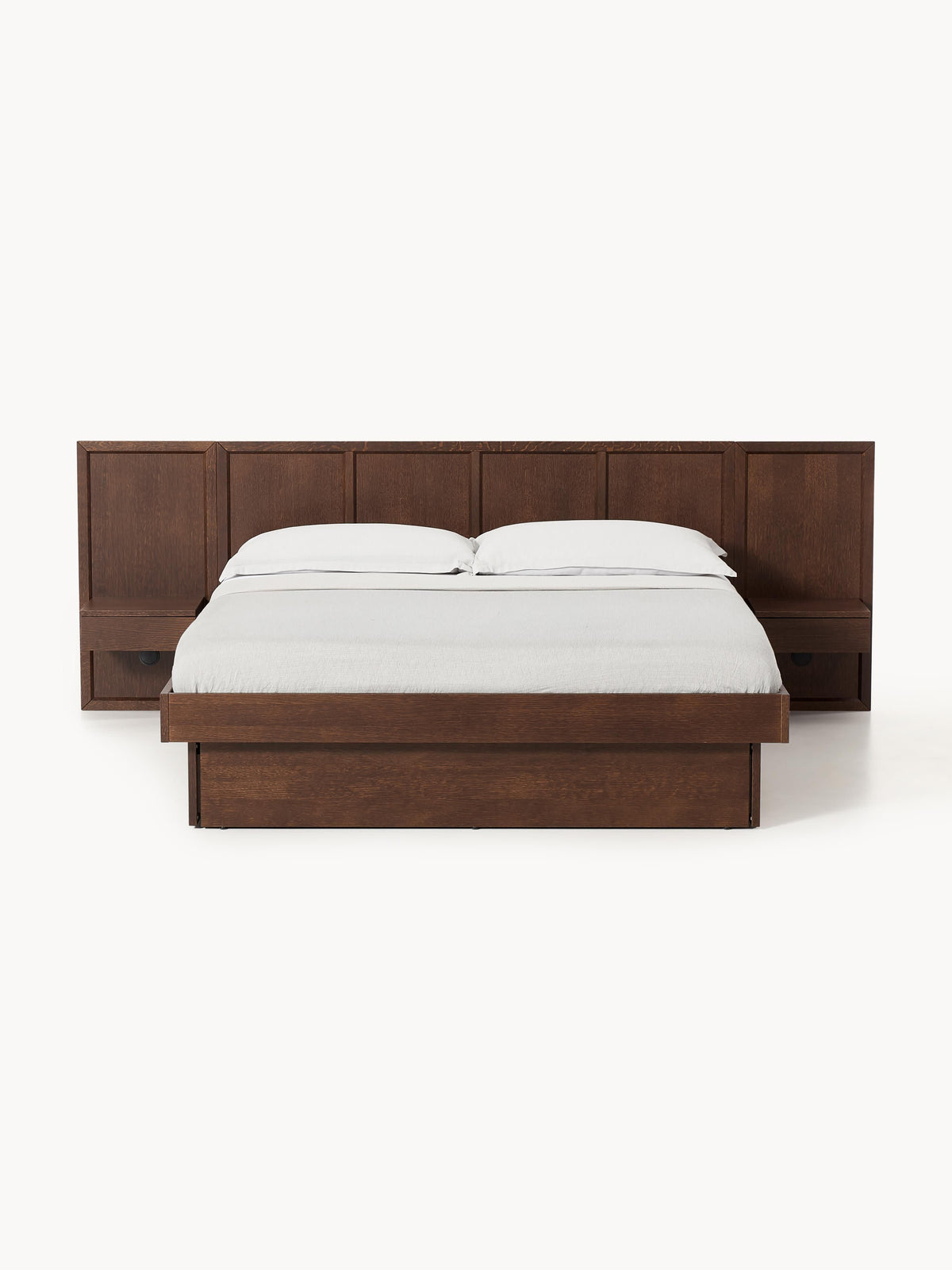 Nanvelo Wooden Bed with Headboard and Bedside Tables