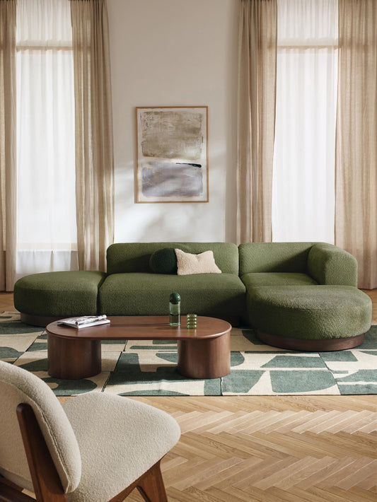 Natessia Modular Teddy Bouclé Corner Sofa