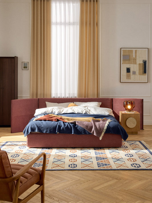 Ottavo Upholstered Bed with Folding Headboard