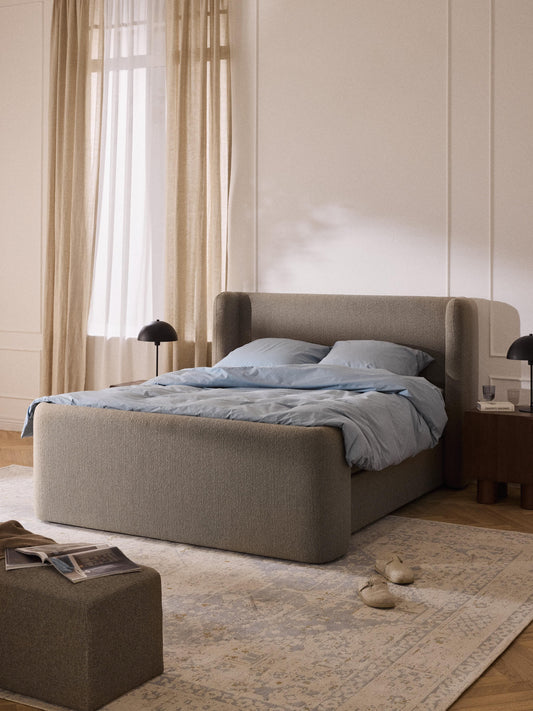 Perlora Bouclé Box Spring Bed