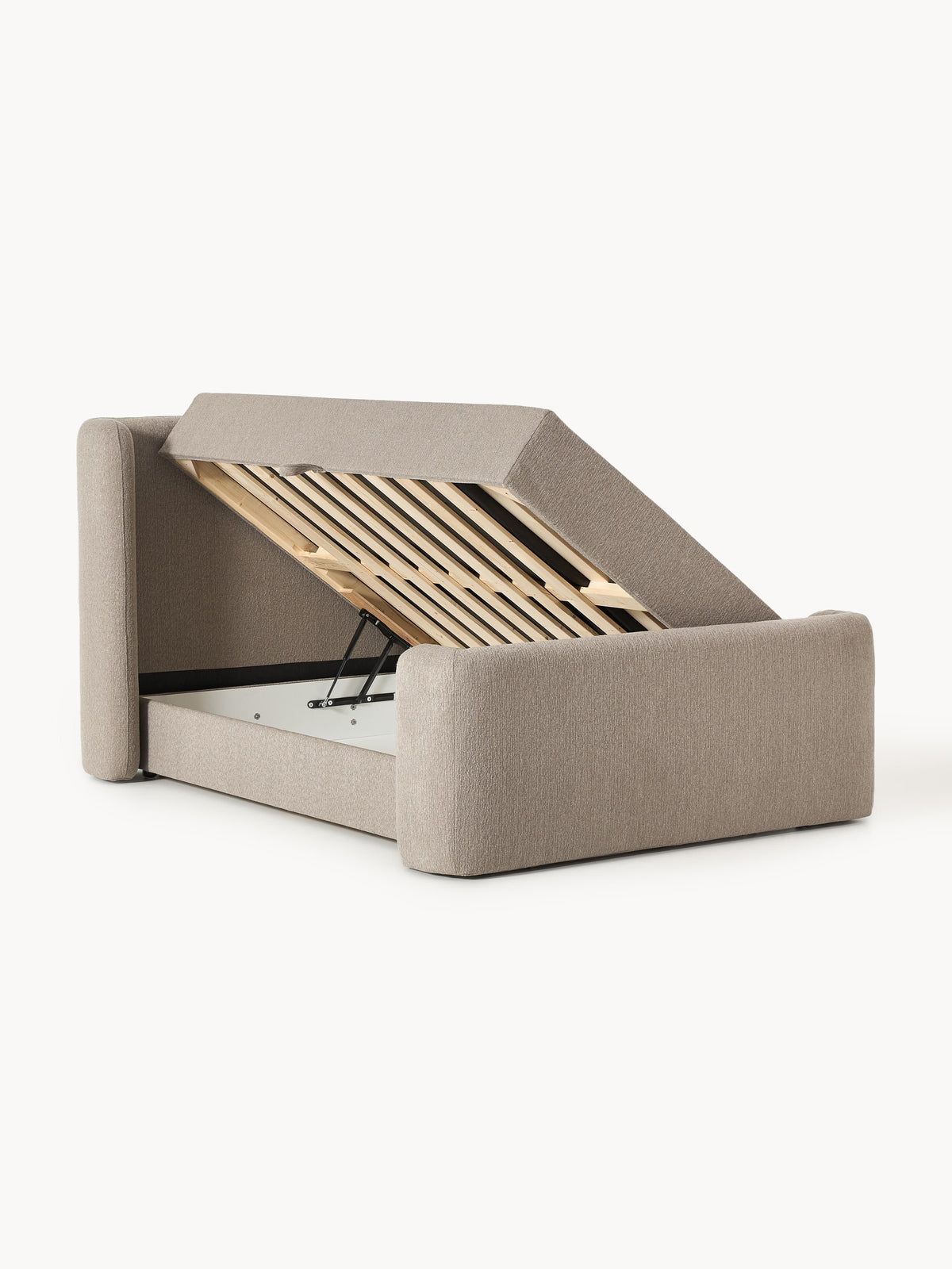 Perlora Bouclé Box Spring Bed with Storage