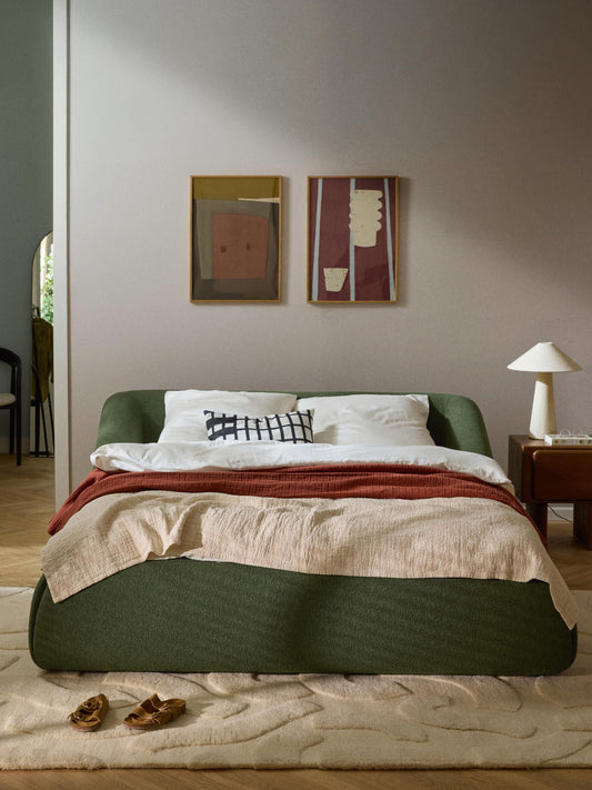 Ravella Upholstered Bed in Bouclé