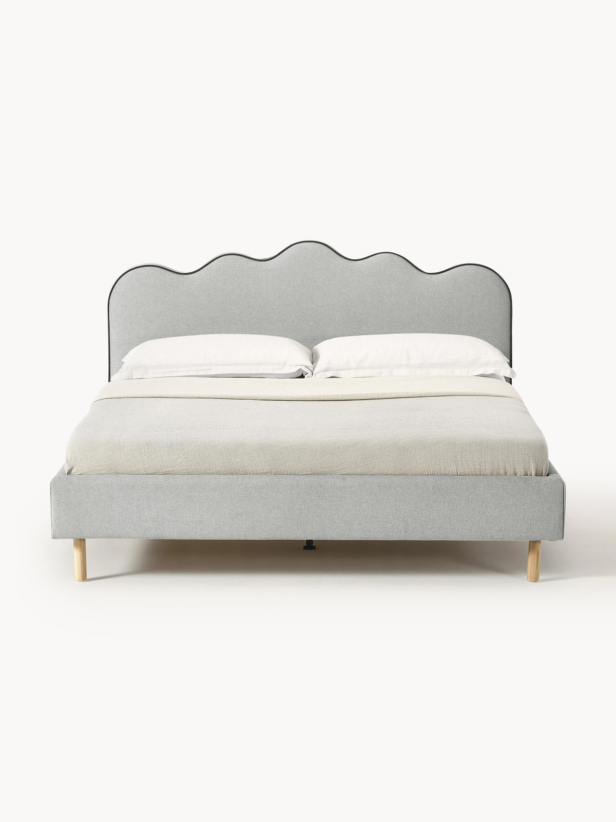 Romaya Upholstered Bed with Wavy Headboard