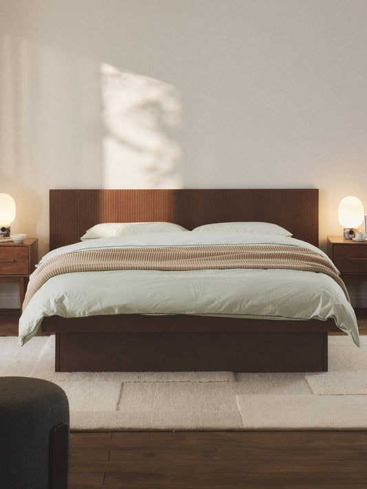 Satengo Wooden Bed with Headboard and Drawers