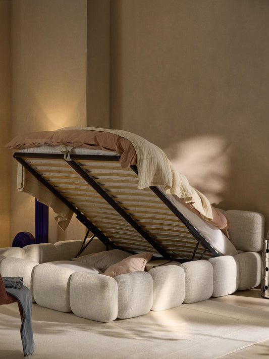 Taliska Upholstered Bouclé Bed with Storage