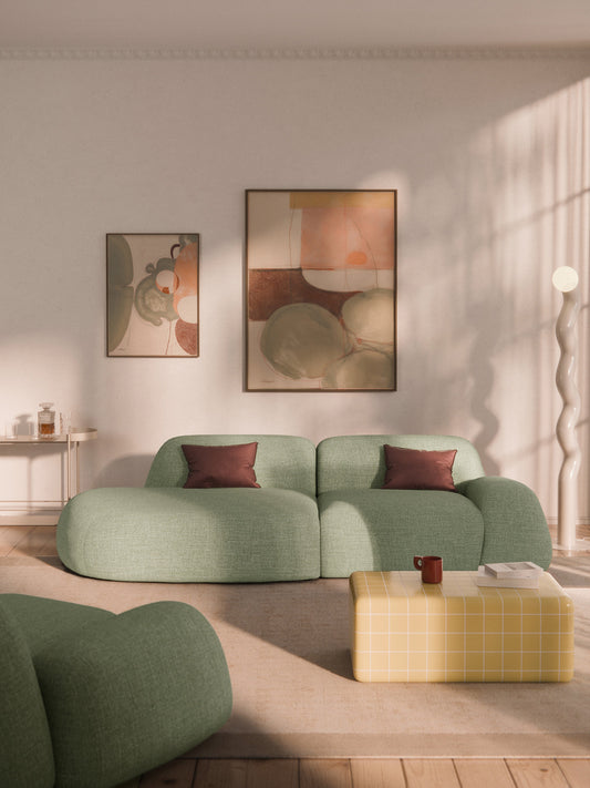 Wolnera Modular Bouclé Chaise (3-Seater)