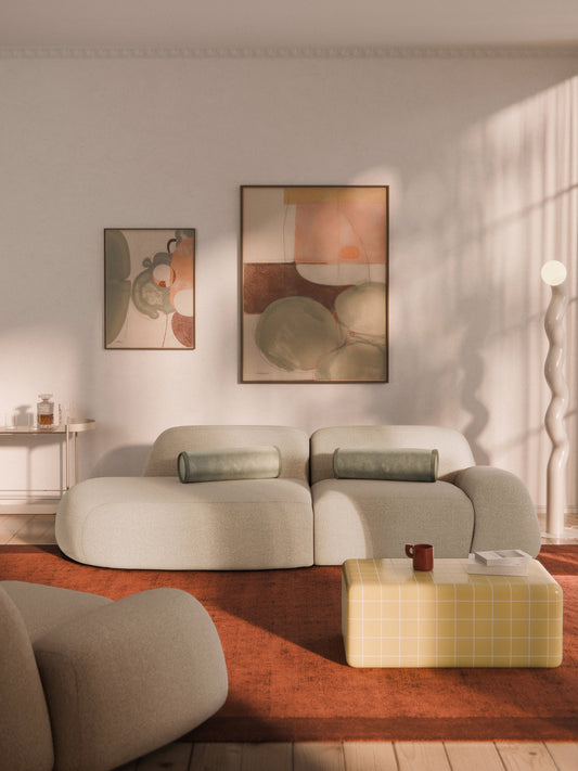 Wolnera Modular Bouclé Chaise (3-Seater)