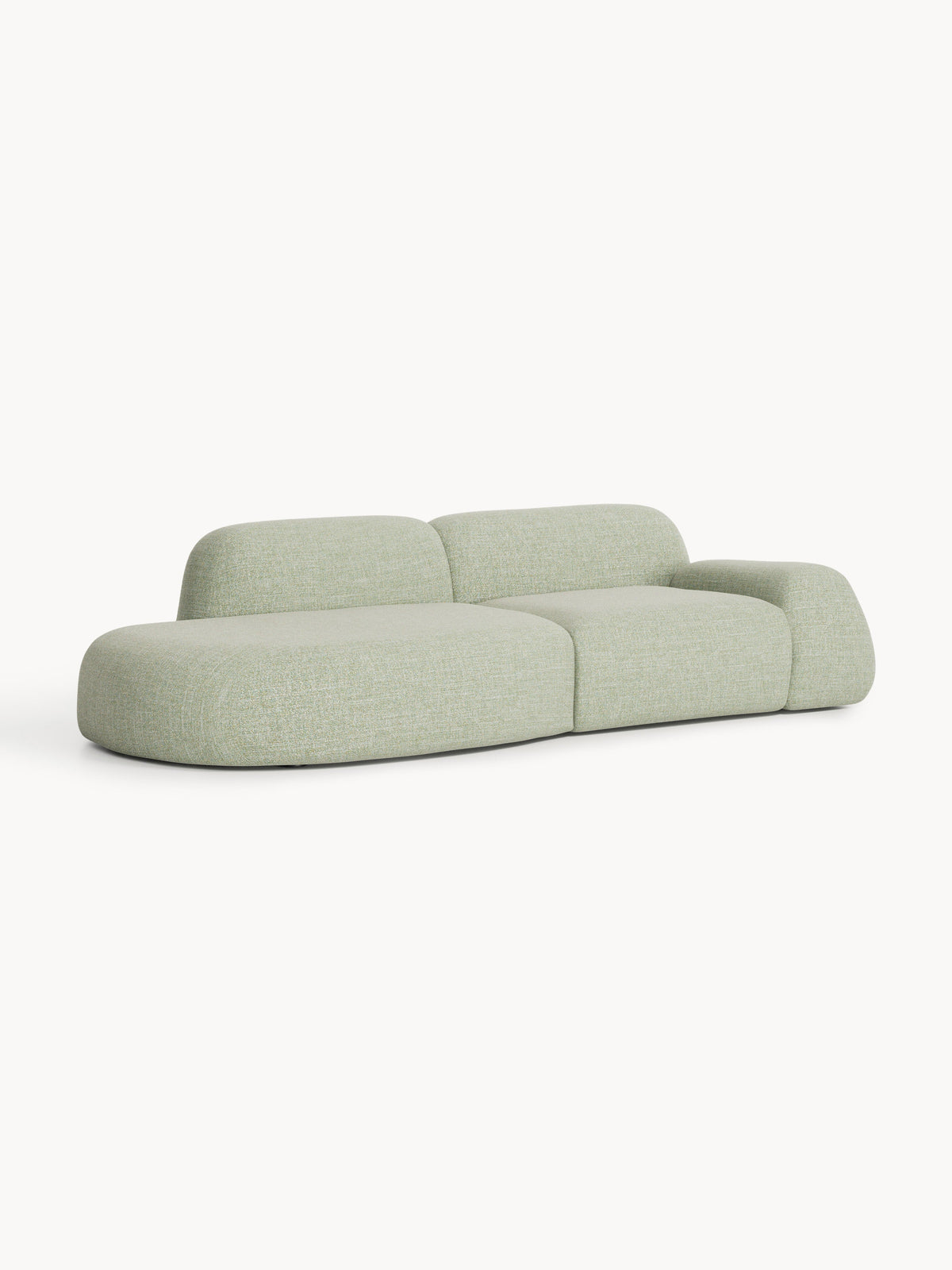 Wolnera Modular Bouclé Chaise (3-Seater)