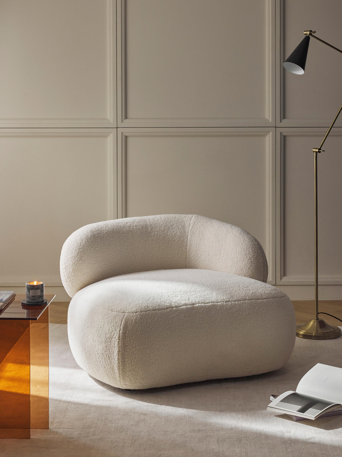 Alborea Lounge Chair in Teddy Fur