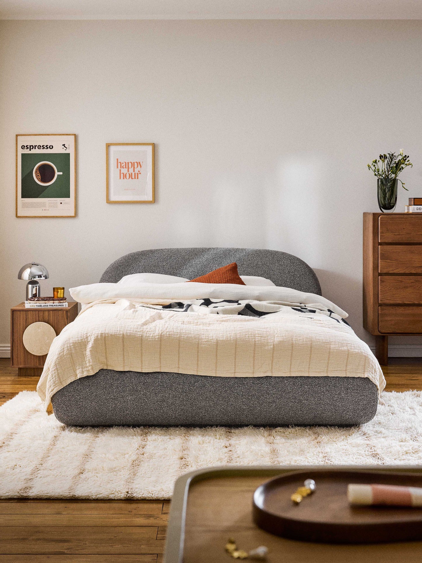 Alborea Upholstered Bouclé Bed