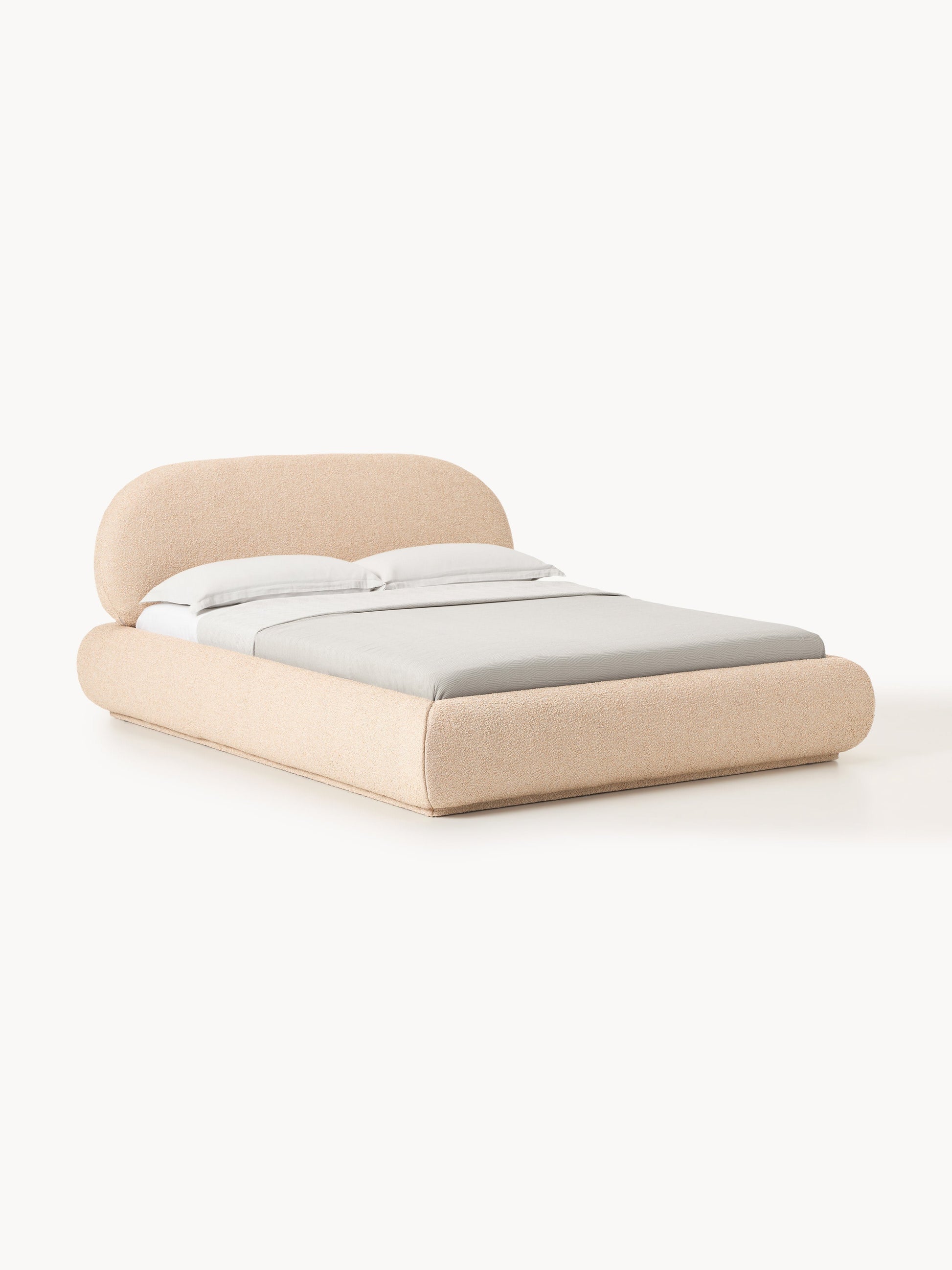 Alborea Upholstered Bouclé Bed with Storage