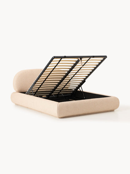 Alborea Upholstered Bouclé Bed with Storage