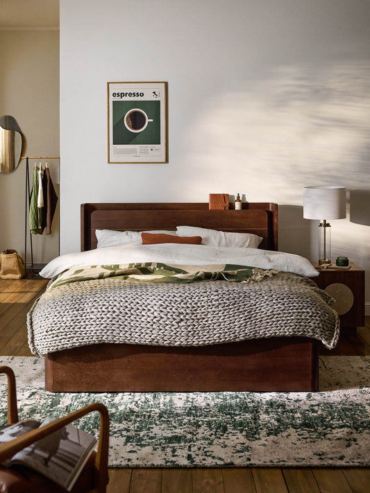 Alvendo Wooden Bed with Drawers