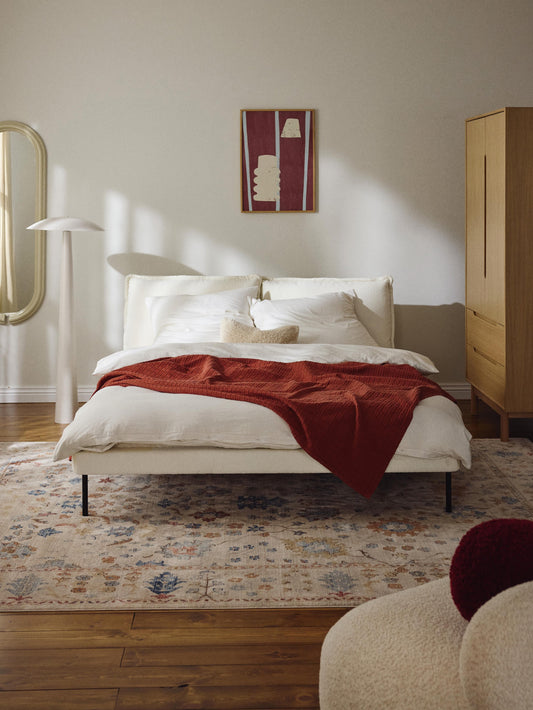 Ameliska Upholstered Teddy Bouclé Bed