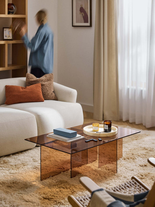 Anouska Glass Coffee Table, W 102 cm