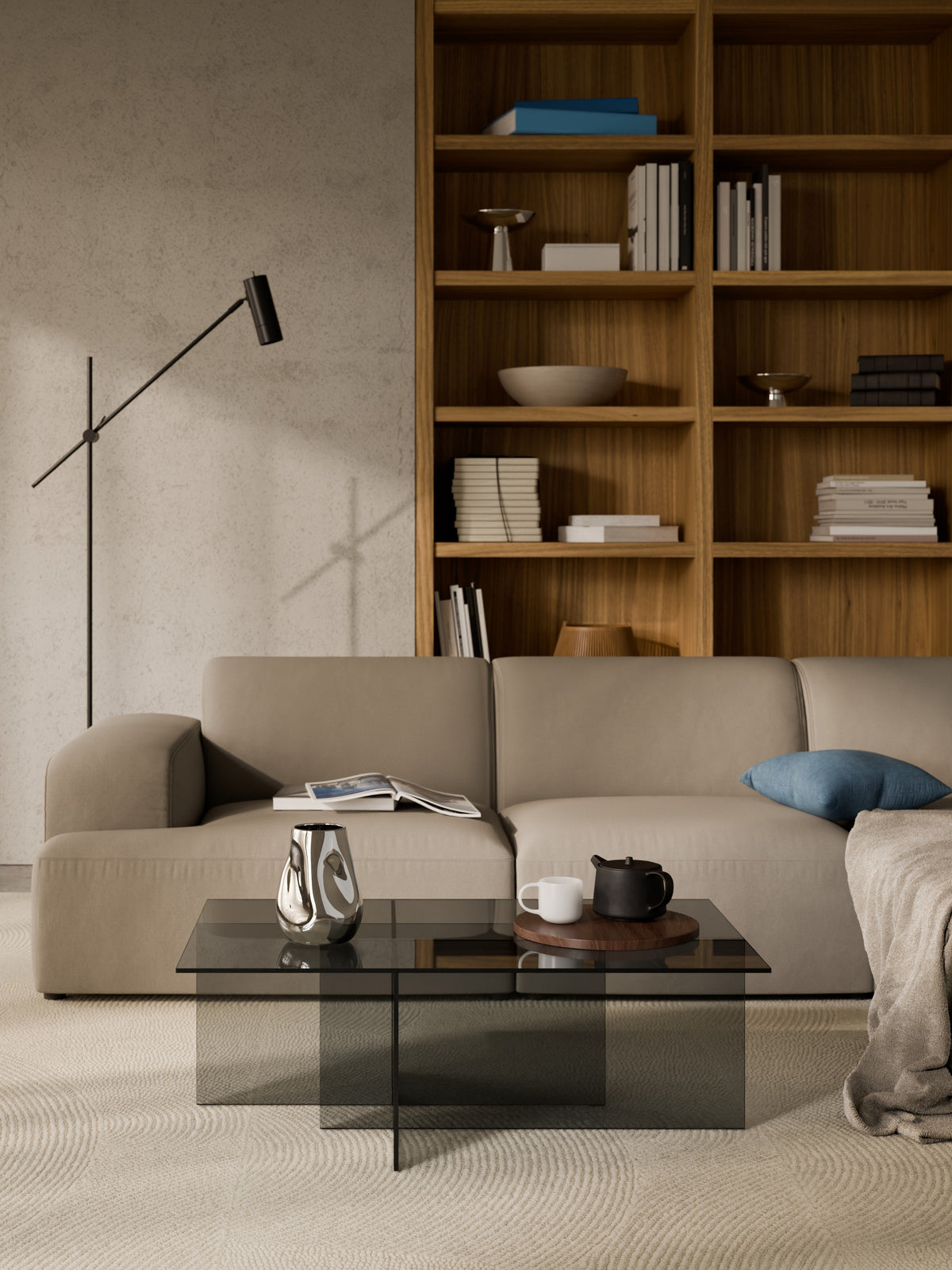 Anouska Glass Coffee Table, W 102 cm