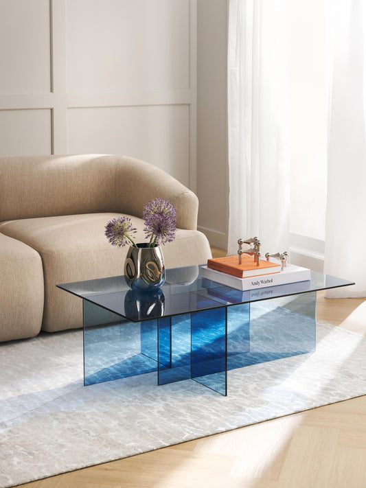 Anouska Glass Coffee Table, W 102 cm
