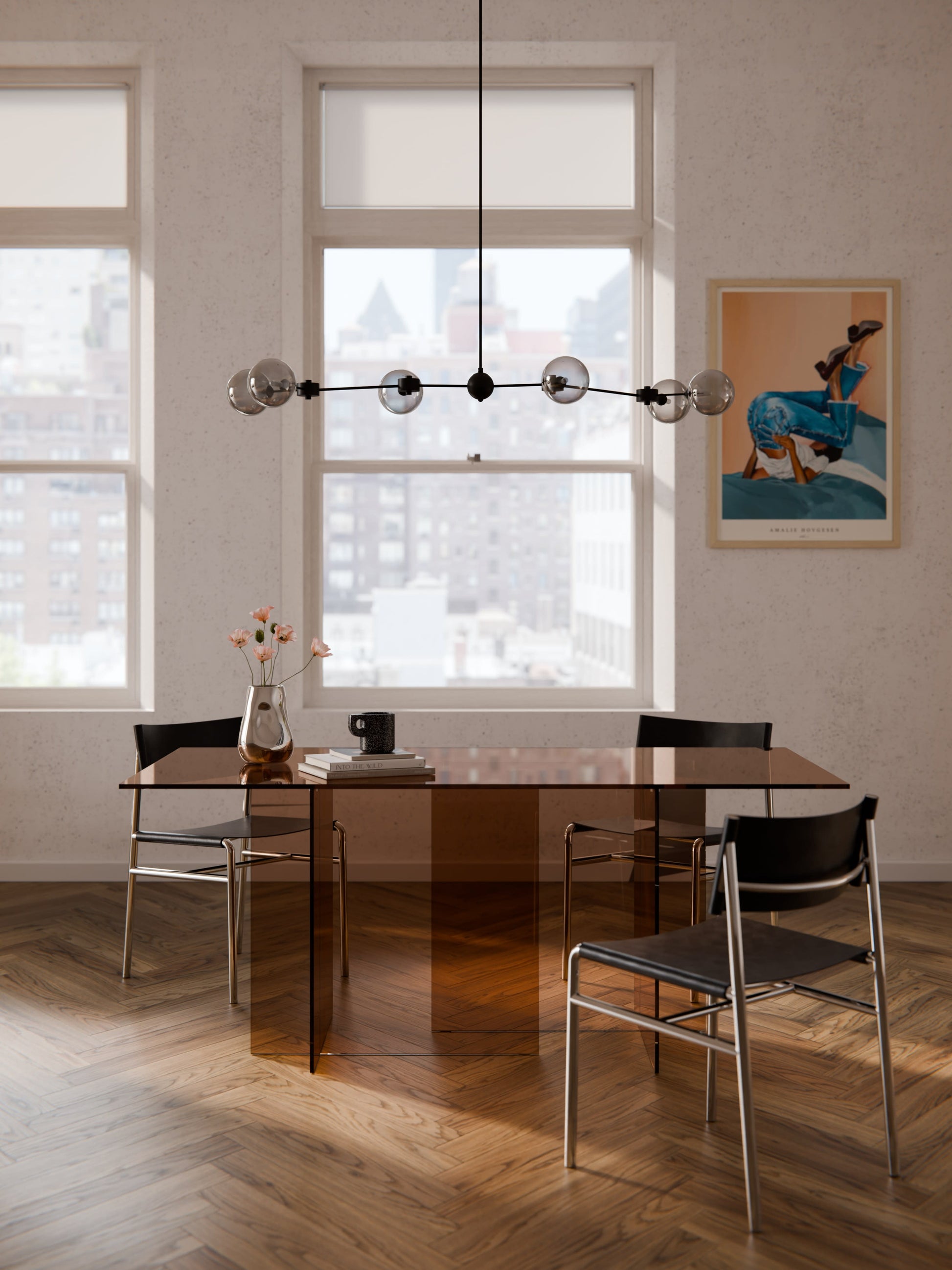 Anouska Glass Dining Table, 180 x 90 cm