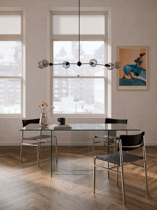 Anouska Glass Dining Table, 180 x 90 cm