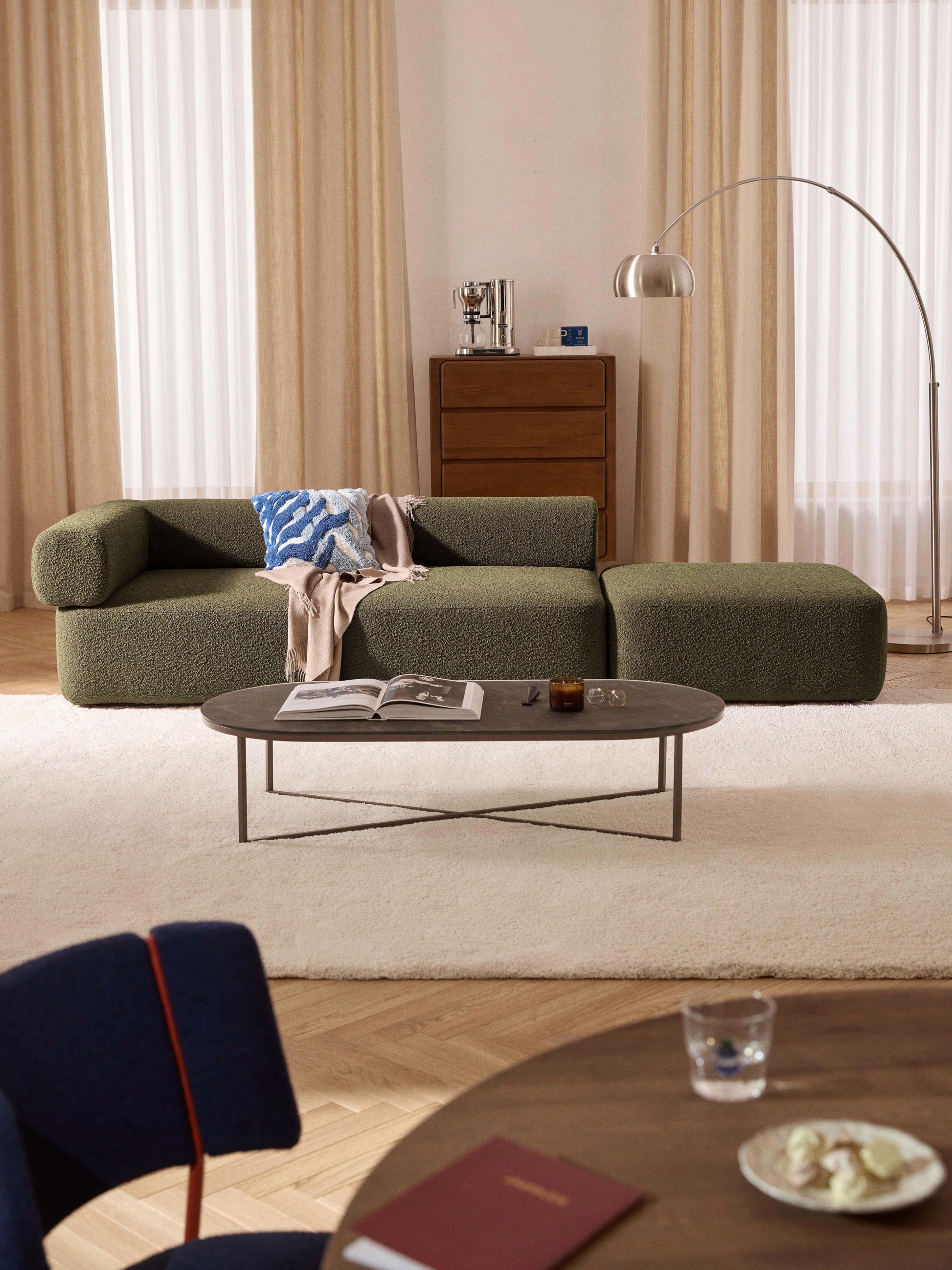 Antenzo Bouclé Modular Ottoman