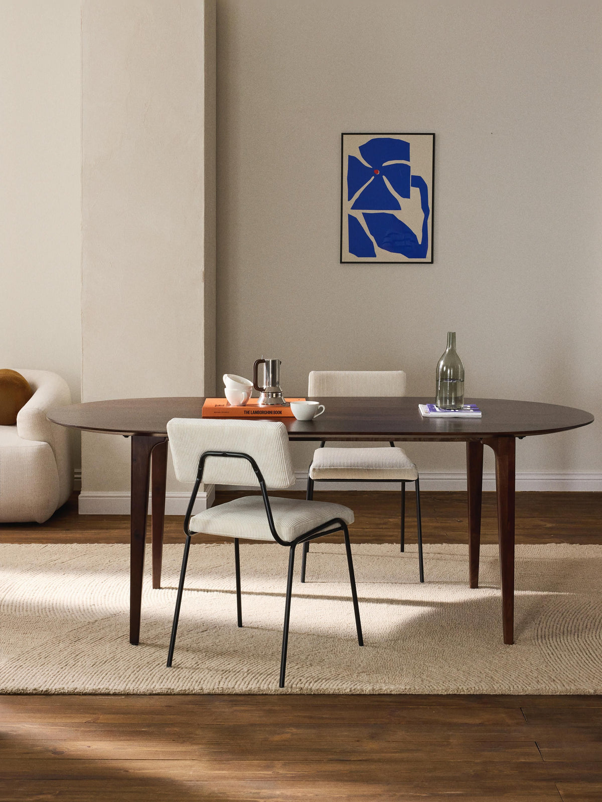 Archibo Oval Mango Wood Dining Table, 200 x 100 cm