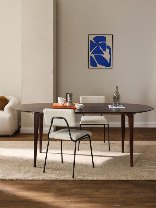 Archibo Oval Mango Wood Dining Table, 200 x 100 cm