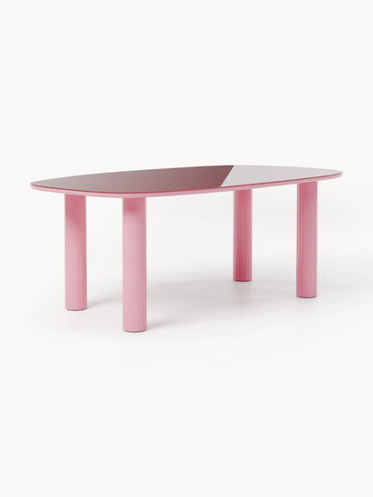 Benardo Organic Dining Table with Glass Top, 200 x 110 cm