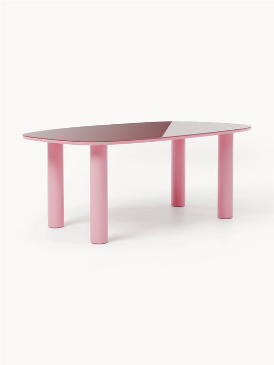Benardo Organic Dining Table with Glass Top, 200 x 110 cm