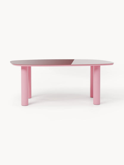 Benardo Organic Dining Table with Glass Top, 200 x 110 cm