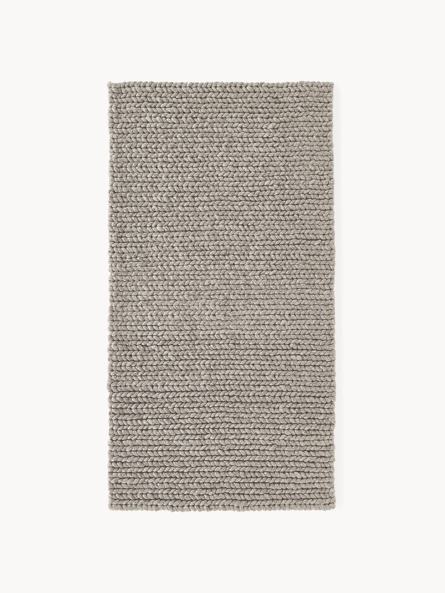 Brunilde Handmade Wool Rug with Braided Texture
