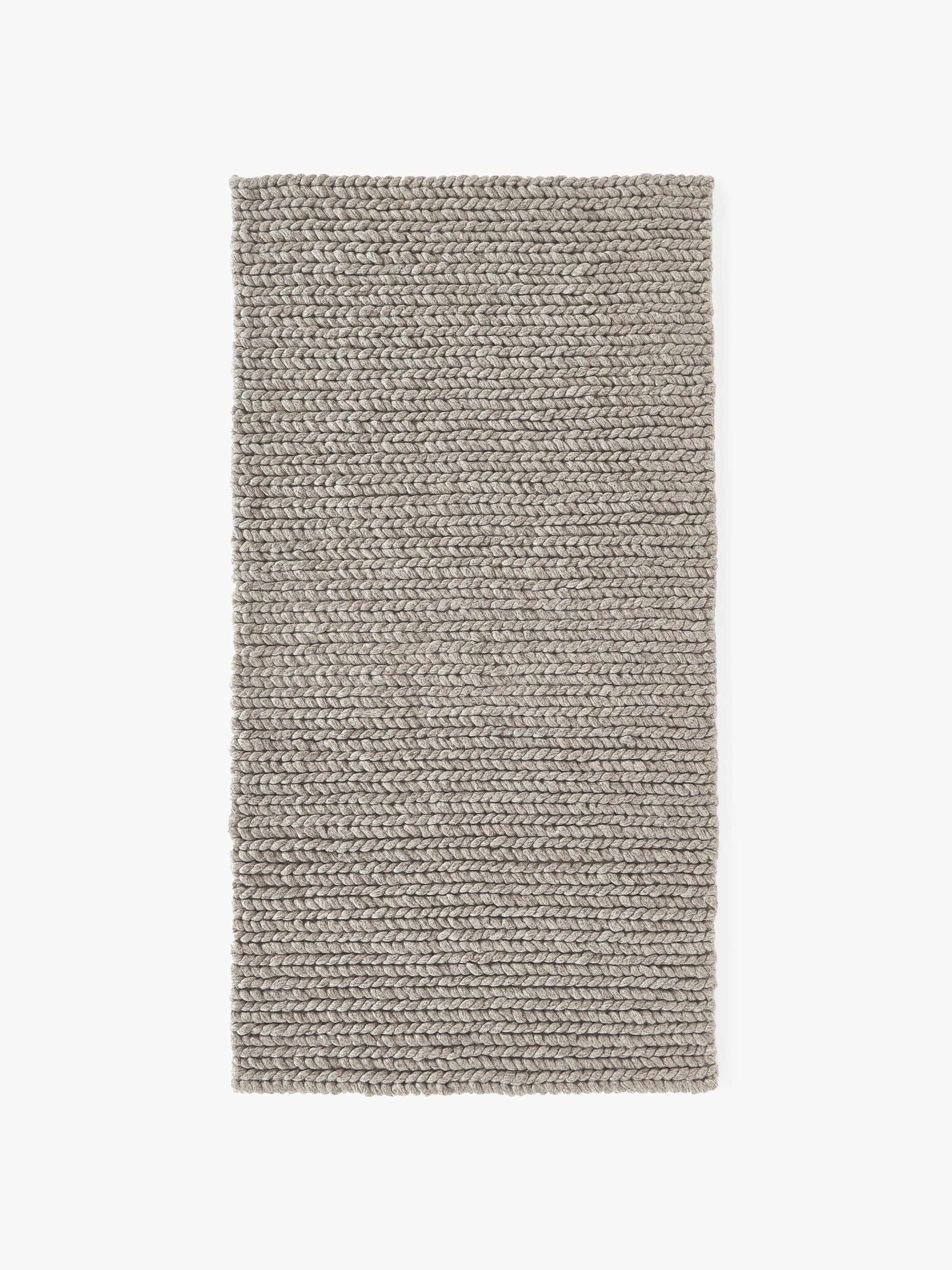 Brunilde Handmade Wool Rug with Braided Texture