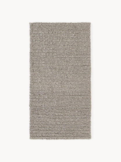 Brunilde Handmade Wool Rug with Braided Texture