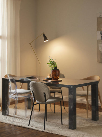Carlenzo Dining Table in Marble Look, 180 x 90 cm